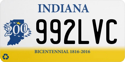 IN license plate 992LVC