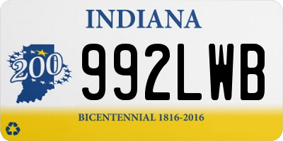 IN license plate 992LWB