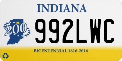 IN license plate 992LWC