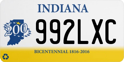 IN license plate 992LXC