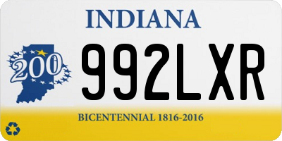 IN license plate 992LXR