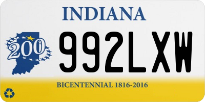 IN license plate 992LXW