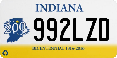 IN license plate 992LZD
