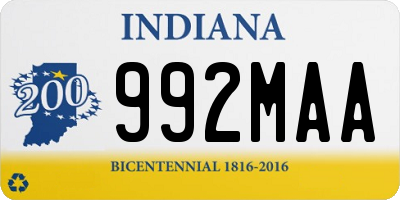 IN license plate 992MAA