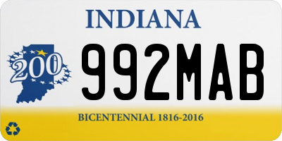 IN license plate 992MAB