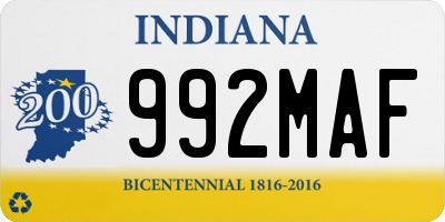 IN license plate 992MAF