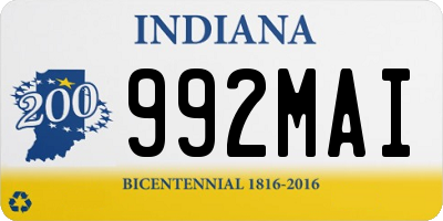 IN license plate 992MAI