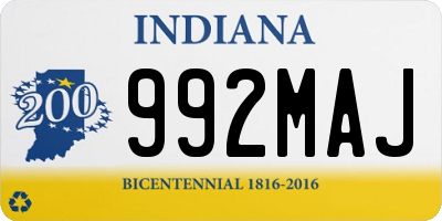 IN license plate 992MAJ