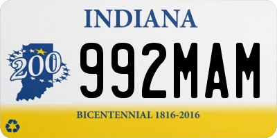 IN license plate 992MAM