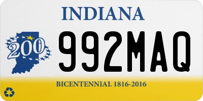 IN license plate 992MAQ