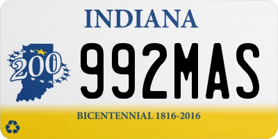 IN license plate 992MAS