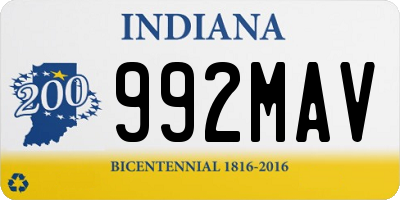 IN license plate 992MAV