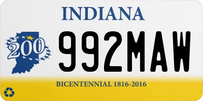 IN license plate 992MAW