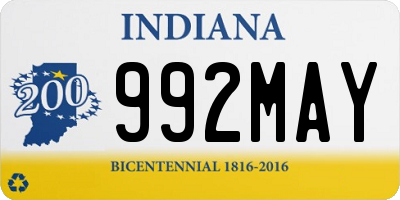 IN license plate 992MAY