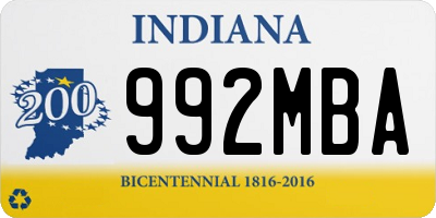 IN license plate 992MBA