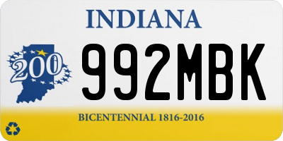 IN license plate 992MBK