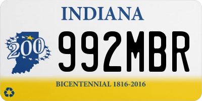 IN license plate 992MBR