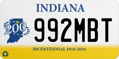 IN license plate 992MBT