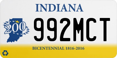 IN license plate 992MCT