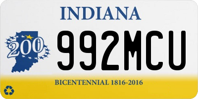 IN license plate 992MCU