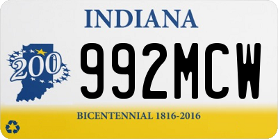 IN license plate 992MCW