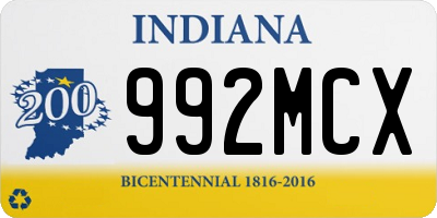 IN license plate 992MCX