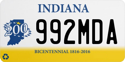 IN license plate 992MDA