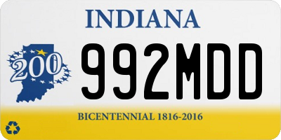 IN license plate 992MDD