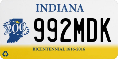 IN license plate 992MDK