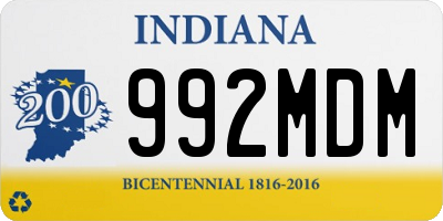 IN license plate 992MDM