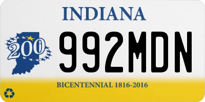 IN license plate 992MDN