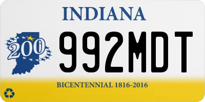 IN license plate 992MDT