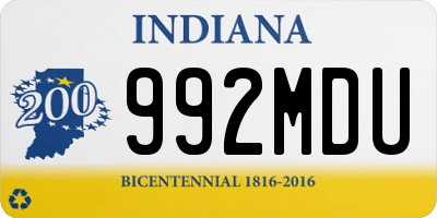 IN license plate 992MDU