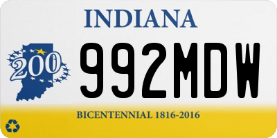 IN license plate 992MDW