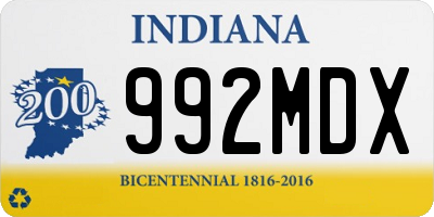 IN license plate 992MDX