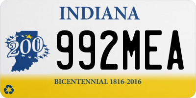 IN license plate 992MEA