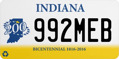 IN license plate 992MEB