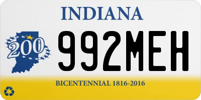 IN license plate 992MEH