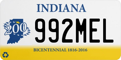 IN license plate 992MEL