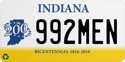 IN license plate 992MEN