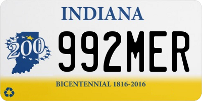 IN license plate 992MER