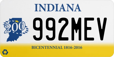 IN license plate 992MEV