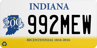 IN license plate 992MEW