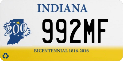 IN license plate 992MF