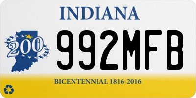 IN license plate 992MFB