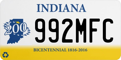 IN license plate 992MFC