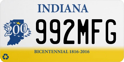 IN license plate 992MFG