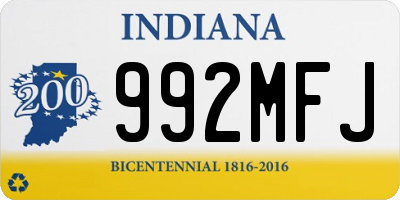 IN license plate 992MFJ