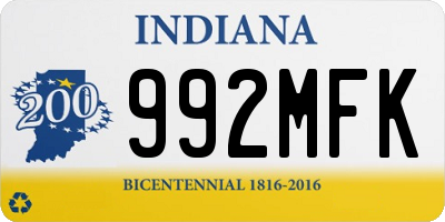 IN license plate 992MFK