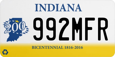 IN license plate 992MFR